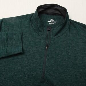 PrAna Breathe Pullover Mens Large Green 1/4 Zip Lightweight Hiking Yoga Shirt